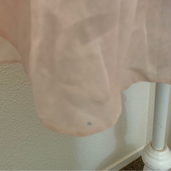 Vintage Pink and White Organza Scalloped Apron with Rose Motif - Picture 11 of 11